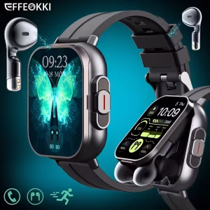 EFFEOKKI 2in 1 Smart Watch with Earbuds Wireless 5.11 cm Display